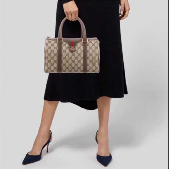 Gucci canvas stripe monogram supreme Boston Bag - Picture 16 of 16